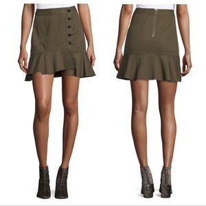 Veronica Beard Claremont canvas ruffle mini skirt